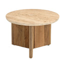 Ribbed Wood Base End Table | OROA Modern Pawnee
