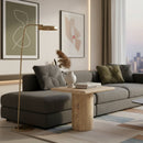 Travertine Square Tall End Table | OROA Modern Fletcher