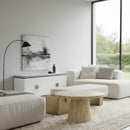Travertine Marble Round Coffee Table | OROA Modern Velma | Oroatrade.com