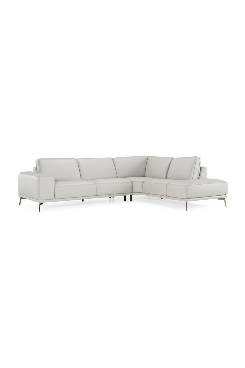 Gray Leather Sectional Sofa | OROA Modern Soho | Oroatrade.com