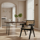 Black Framed Rattan Dining Armchair | OROA Modern Aurora