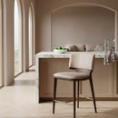 Beige Vegan Leather Counter Chair | OROA Modern Calvary