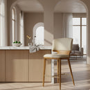 Beige Vegan Leather Counter Chair | OROA Modern Calvary