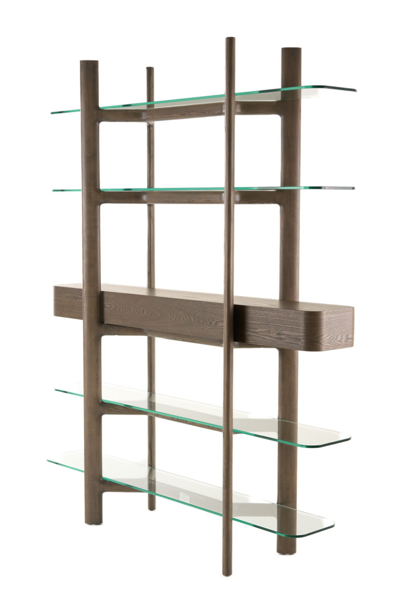 Gray Ash Glass Bookshelf | OROA Modern Rinaldi | Oroatrade.com
