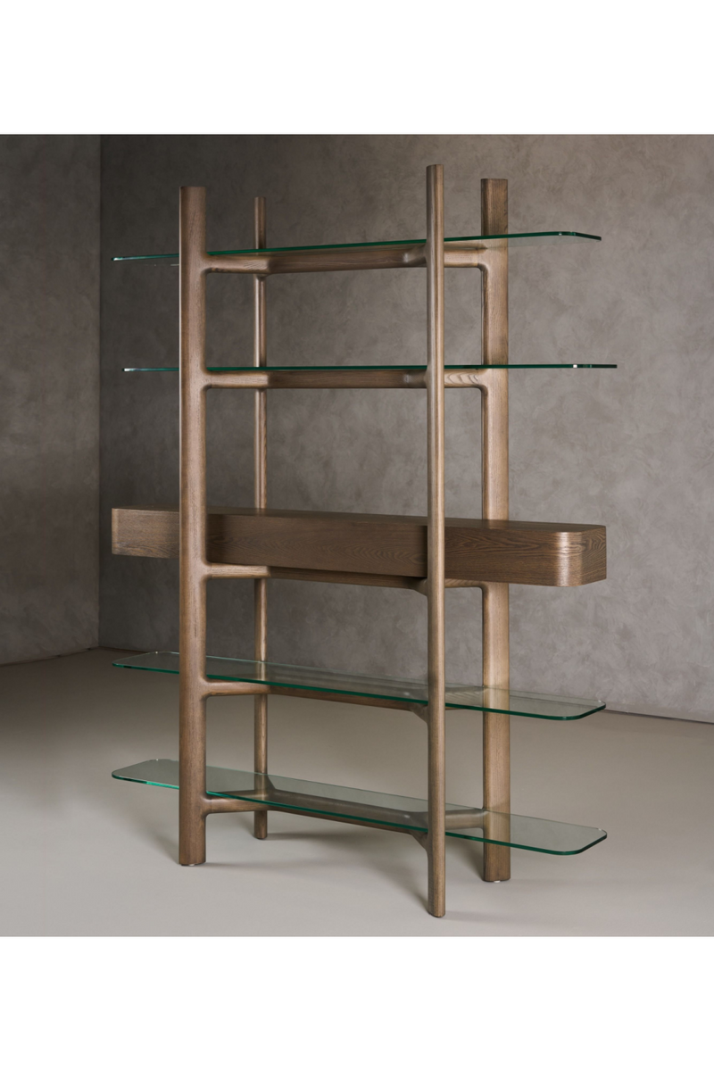 Gray Ash Glass Bookshelf | OROA Modern Rinaldi | Oroatrade.com