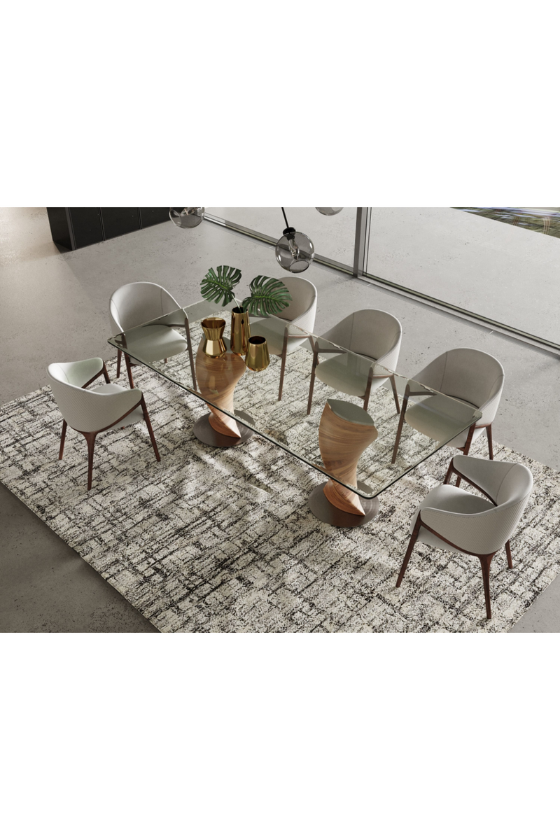 Twisted Wood Base Dining Table | OROA Modern Cleveland