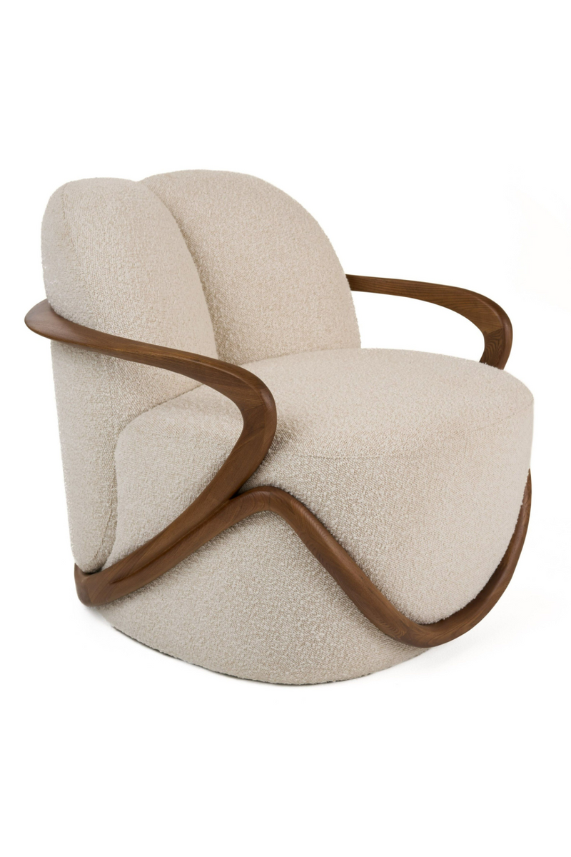 Walnut-Framed White Accent Chair | OROA Modern Fortuna | Oroatrade.com
