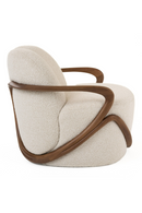 Walnut-Framed White Accent Chair | OROA Modern Fortuna | Oroatrade.com