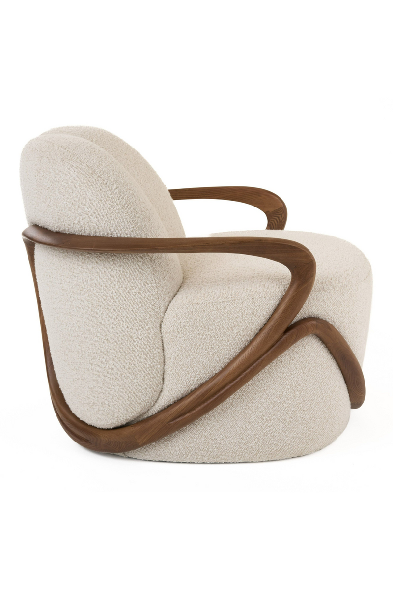 Walnut-Framed White Accent Chair | OROA Modern Fortuna | Oroatrade.com