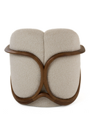 Walnut-Framed White Accent Chair | OROA Modern Fortuna | Oroatrade.com