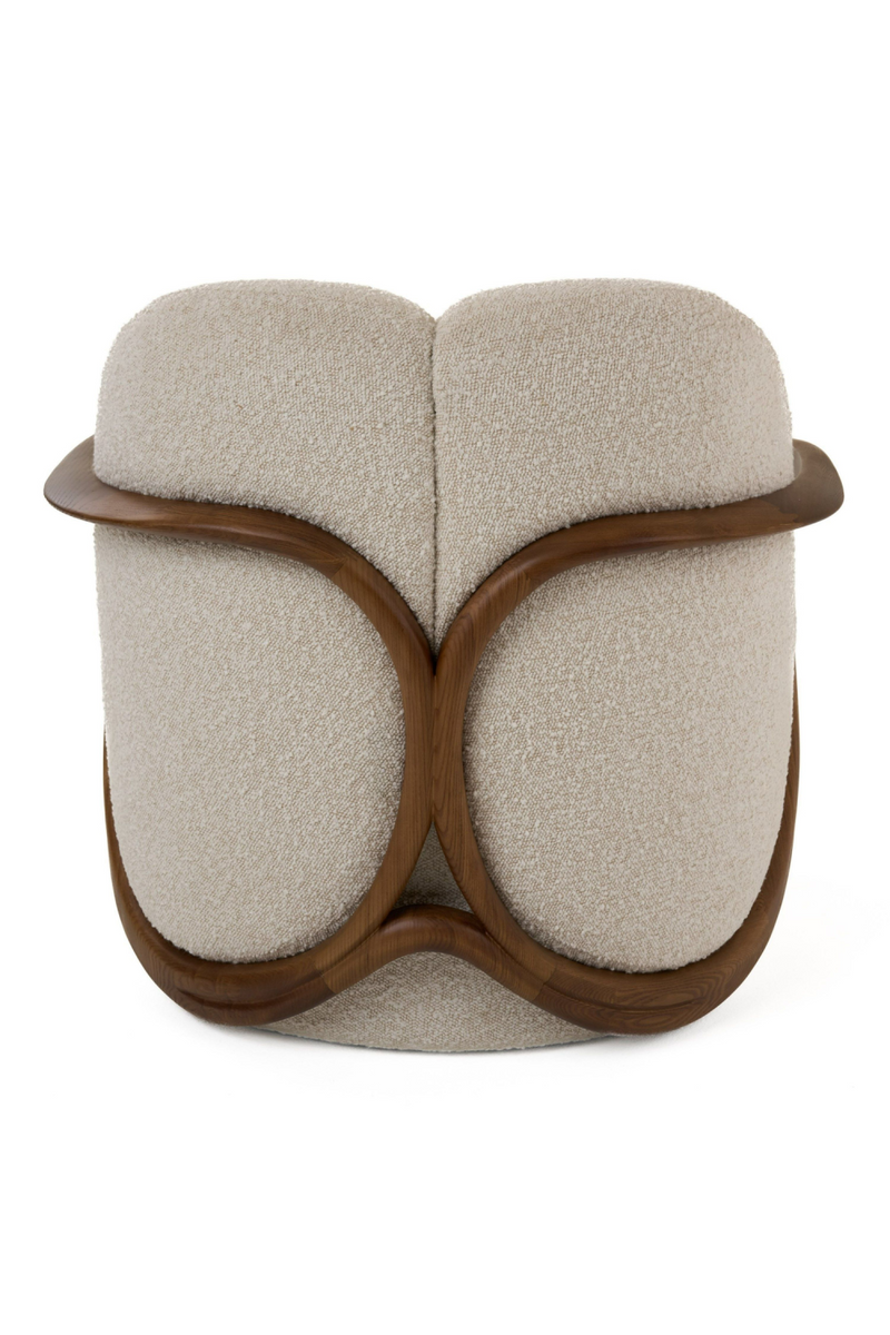 Walnut-Framed White Accent Chair | OROA Modern Fortuna | Oroatrade.com