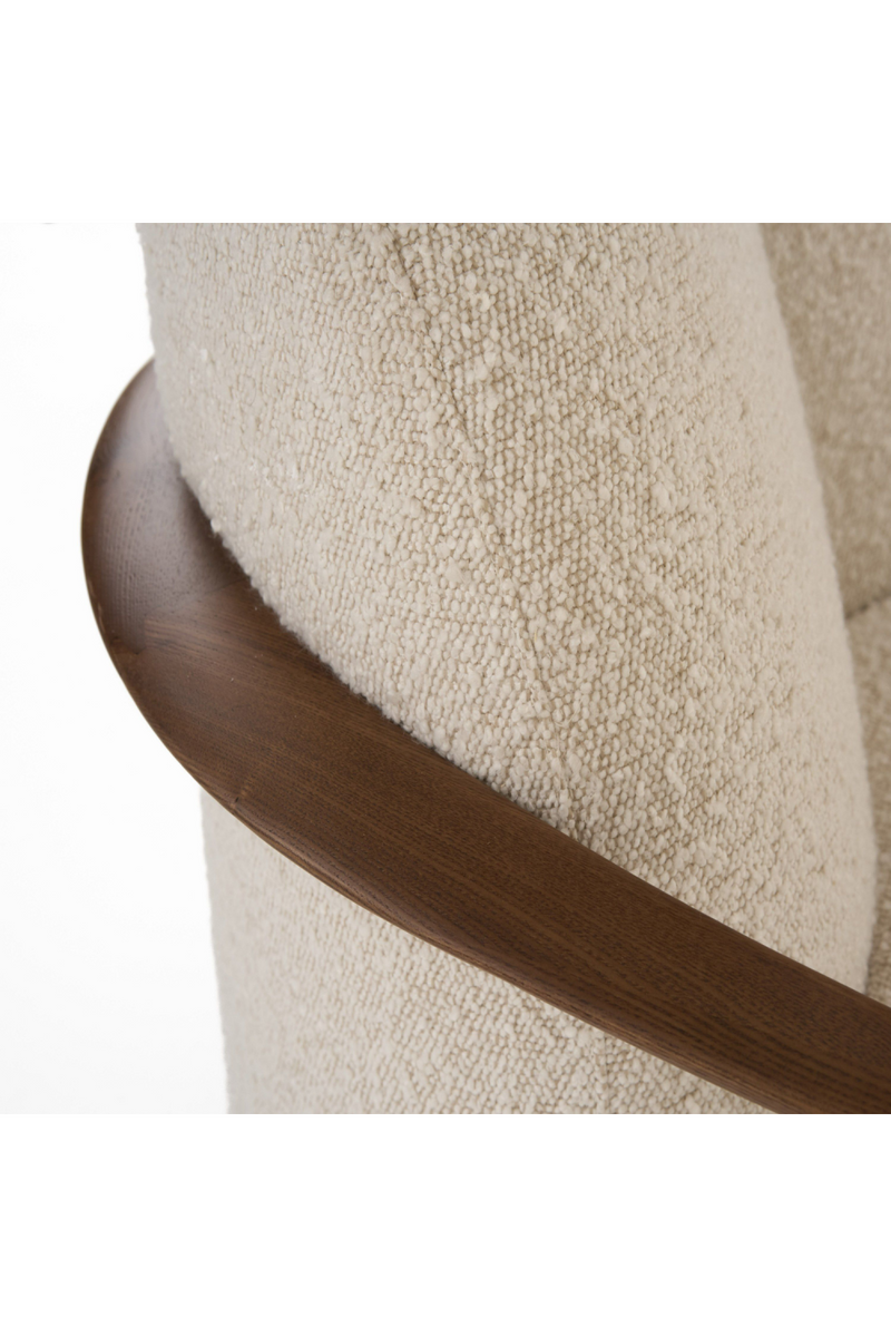 Walnut-Framed White Accent Chair | OROA Modern Fortuna | Oroatrade.com