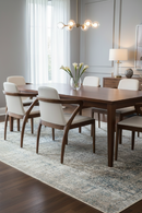 Walnut Framed Cream Dining Chair | OROA Modern Falcon | Oroatrade.com