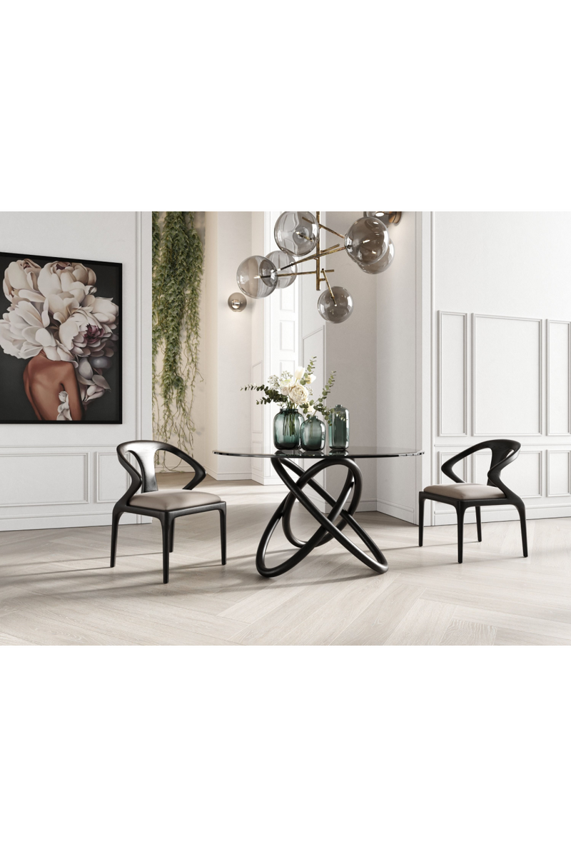 Intertwined Black Base Dining Table | OROA Modern Mason | Oroatrade.com