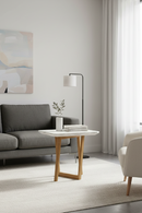 White Ceramic End Table | OROA Modern James