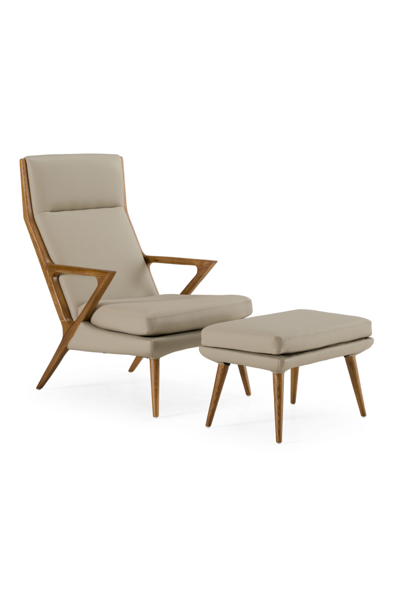 Beige Leatherette Lounge Chair & Ottoman | OROA Modern | Oroatrade.com