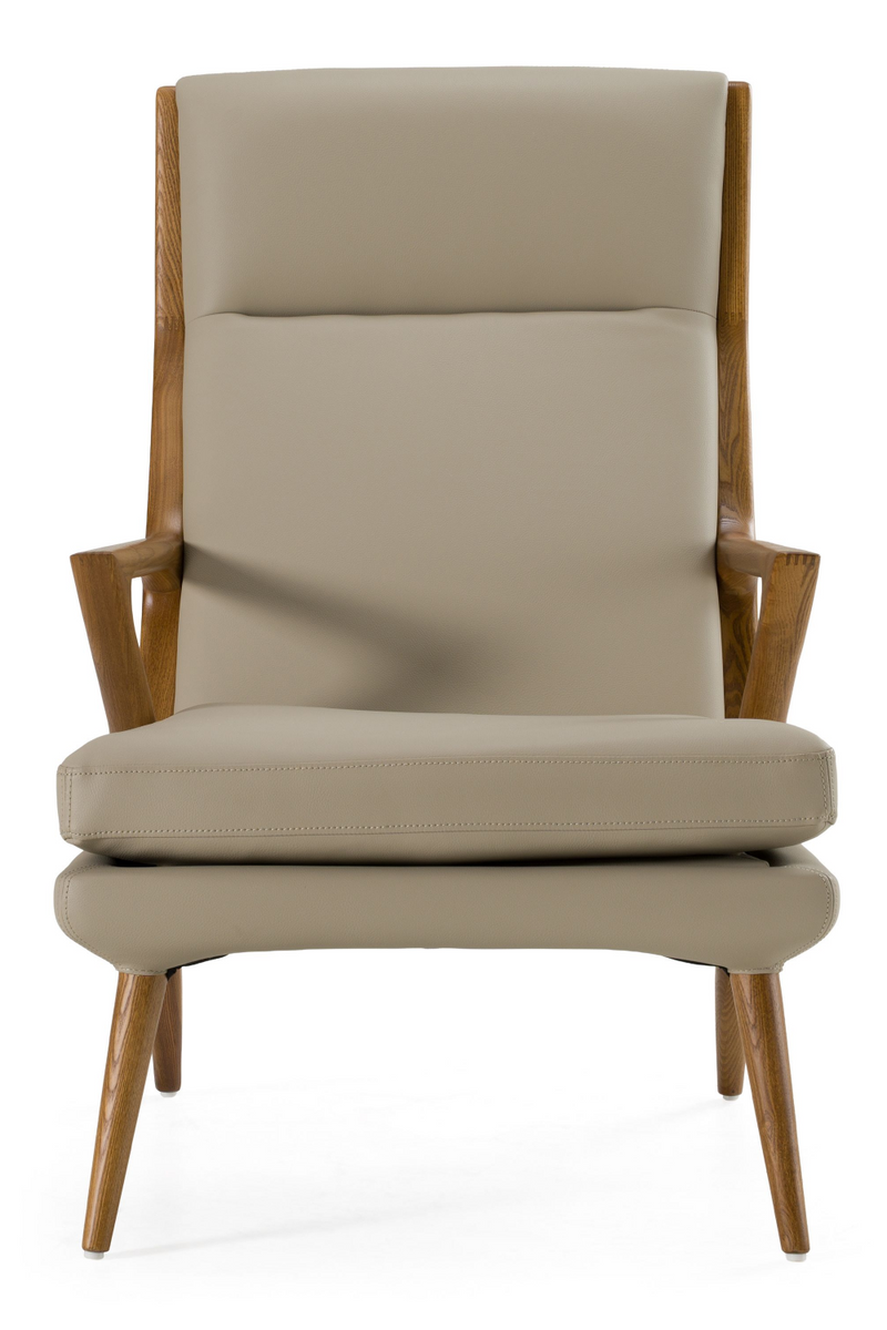 Beige Leatherette Lounge Chair & Ottoman | OROA Modern | Oroatrade.com