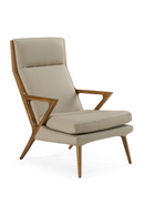 Beige Leatherette Lounge Chair & Ottoman | OROA Modern | Oroatrade.com