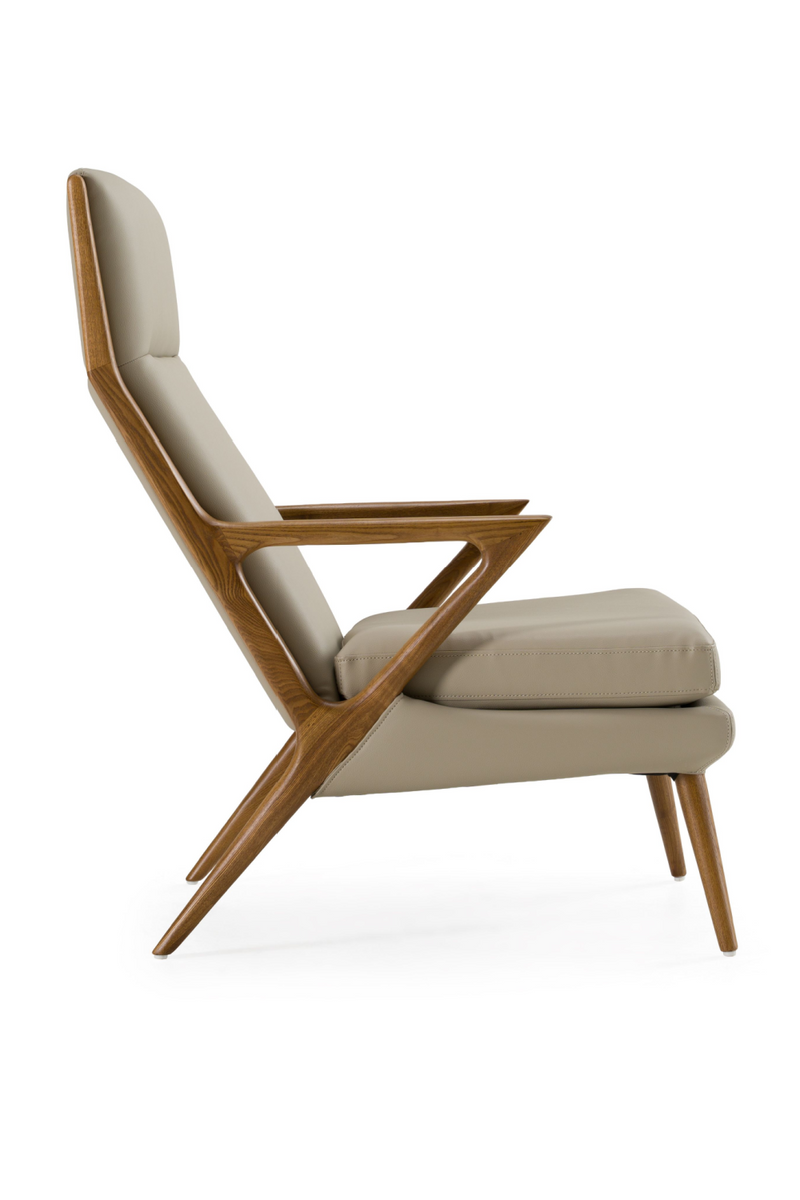 Beige Leatherette Lounge Chair & Ottoman | OROA Modern | Oroatrade.com
