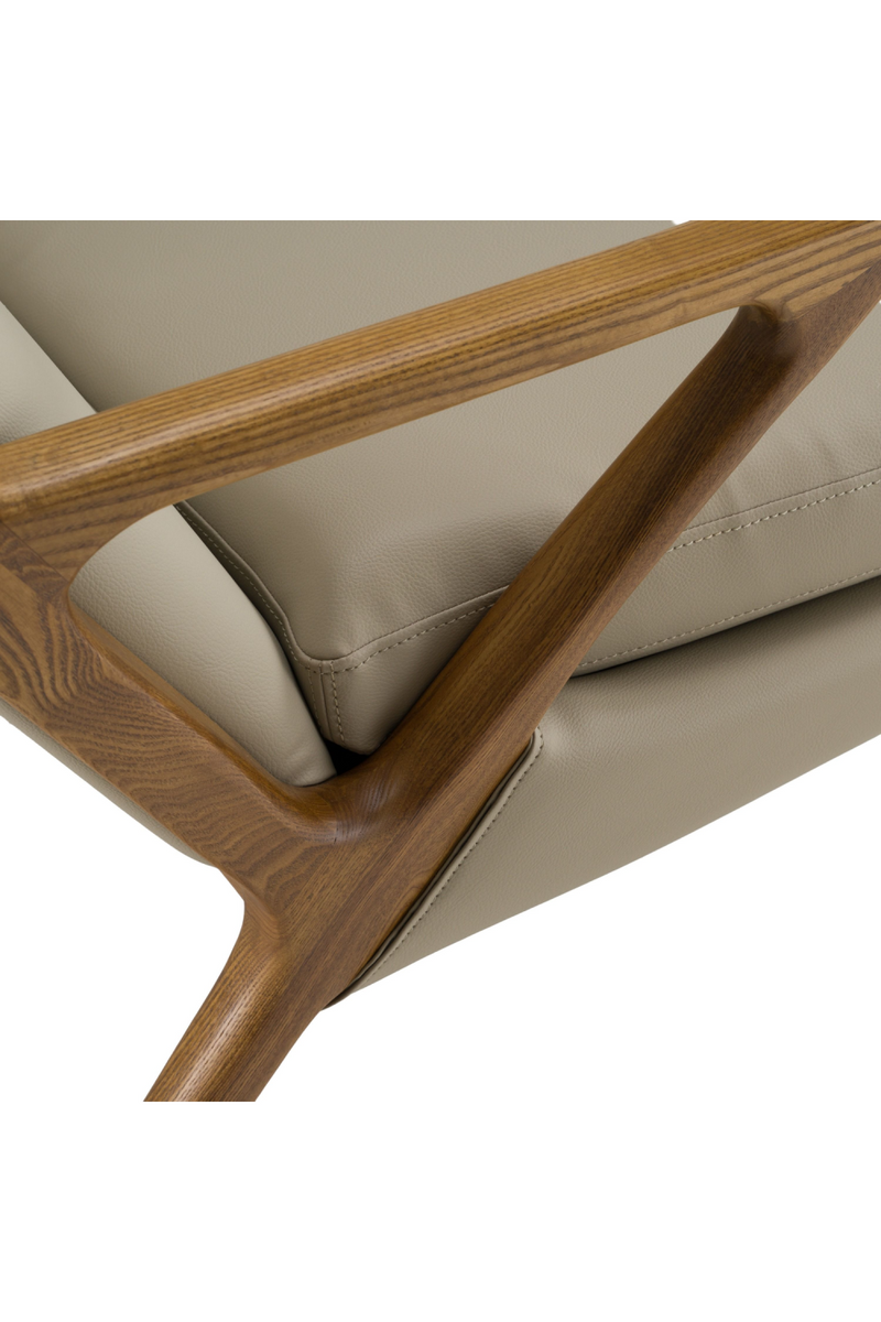 Beige Leatherette Lounge Chair & Ottoman | OROA Modern | Oroatrade.com