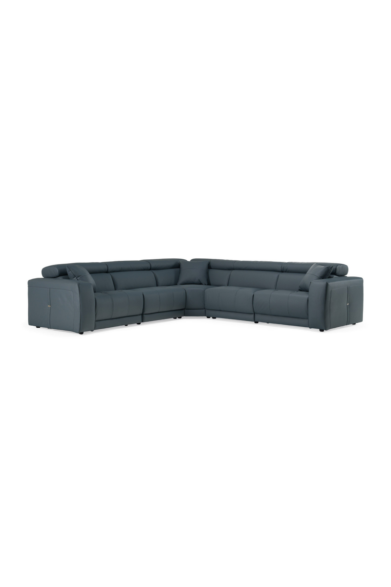 Blue Leather Recliner Sectional Sofa | OROA Modern Dalton | Oroatrade.com