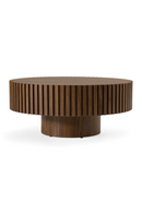Ribbed Wooden Round Coffee Table | OROA Modern Pierre | Oroatrade.com