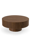 Ribbed Wooden Round Coffee Table | OROA Modern Pierre | Oroatrade.com