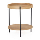 Round Wooden 2-Layer End Table | OROA Modern Savoy