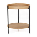 Round Wooden 2-Layer End Table | OROA Modern Savoy