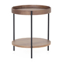 Round Wooden 2-Layer End Table | OROA Modern Savoy