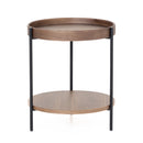 Round Wooden 2-Layer End Table | OROA Modern Savoy