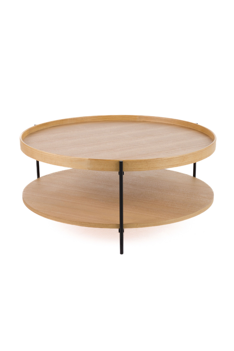 Round Wooden 2-Shelf Coffee Table | OROA Modern Savoy | Oroatrade.com