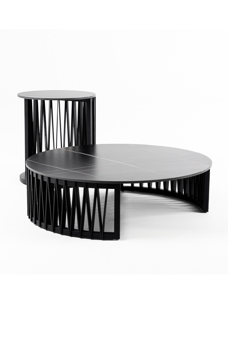 Round Black Ceramic Coffee Tables (2) | OROA Modern Larimer | Oroatrade.com
