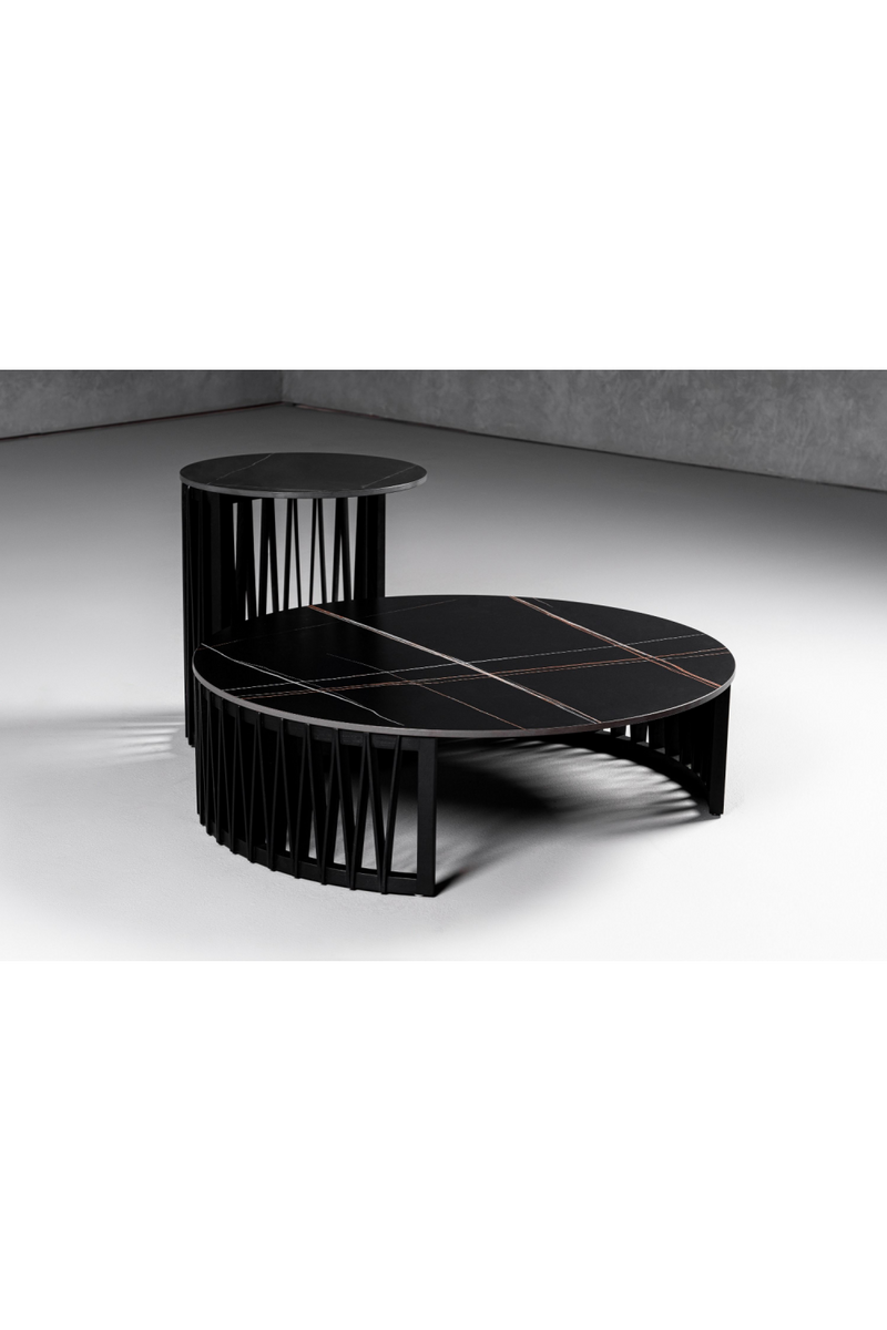 Round Black Ceramic Coffee Tables (2) | OROA Modern Larimer | Oroatrade.com