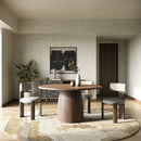 Round Walnut Veneer Dining Table | OROA Modern Sheridan