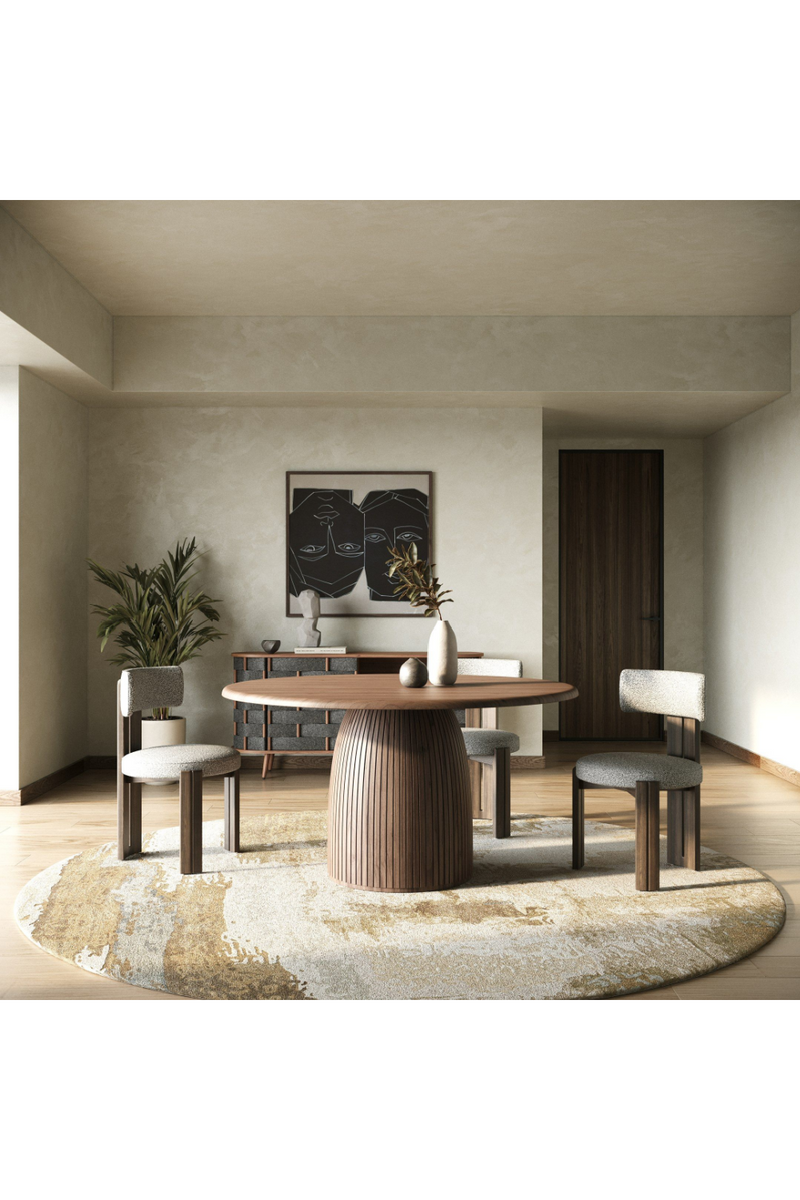 Round Walnut Veneer Dining Table | OROA Modern Sheridan | Oroatrade.com