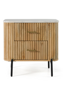 Varnished Mango Wood 2-Drawer Nightstand | OROA Modern Cambridge | Oroatrade.com