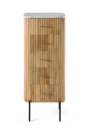 Fluted Mango Wood 5-Drawer Chest | OROA Modern Cambridge | Oroatrade.com