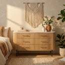 Fluted Mango Wood 6-Drawer Dresser | OROA Modern Cambridge