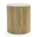 Fluted Mango Wood End Table | OROA Modern Cambridge