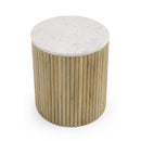 Fluted Mango Wood End Table | OROA Modern Cambridge