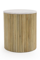 Fluted Mango Wood End Table | OROA Modern Cambridge | Oroatrade.com