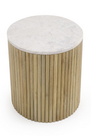 Fluted Mango Wood End Table | OROA Modern Cambridge | Oroatrade.com