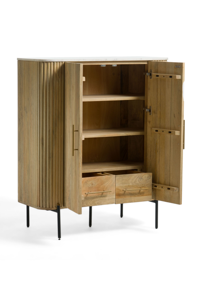 Mango Wood 2-Door Tall Sideboard | OROA Modern Cambridge | Oroatrade.com