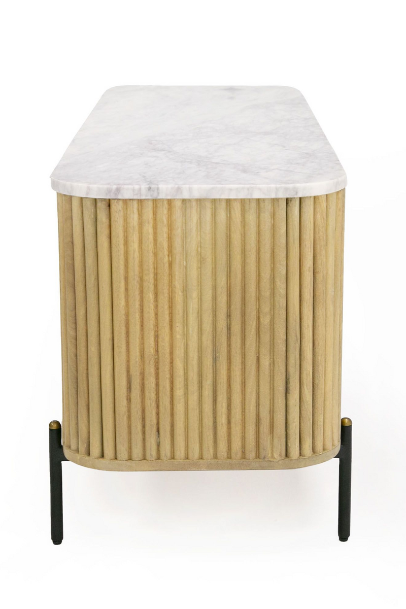 Fluted Mango Wood Media Unit | OROA Modern Cambridge | Oroatrade.com