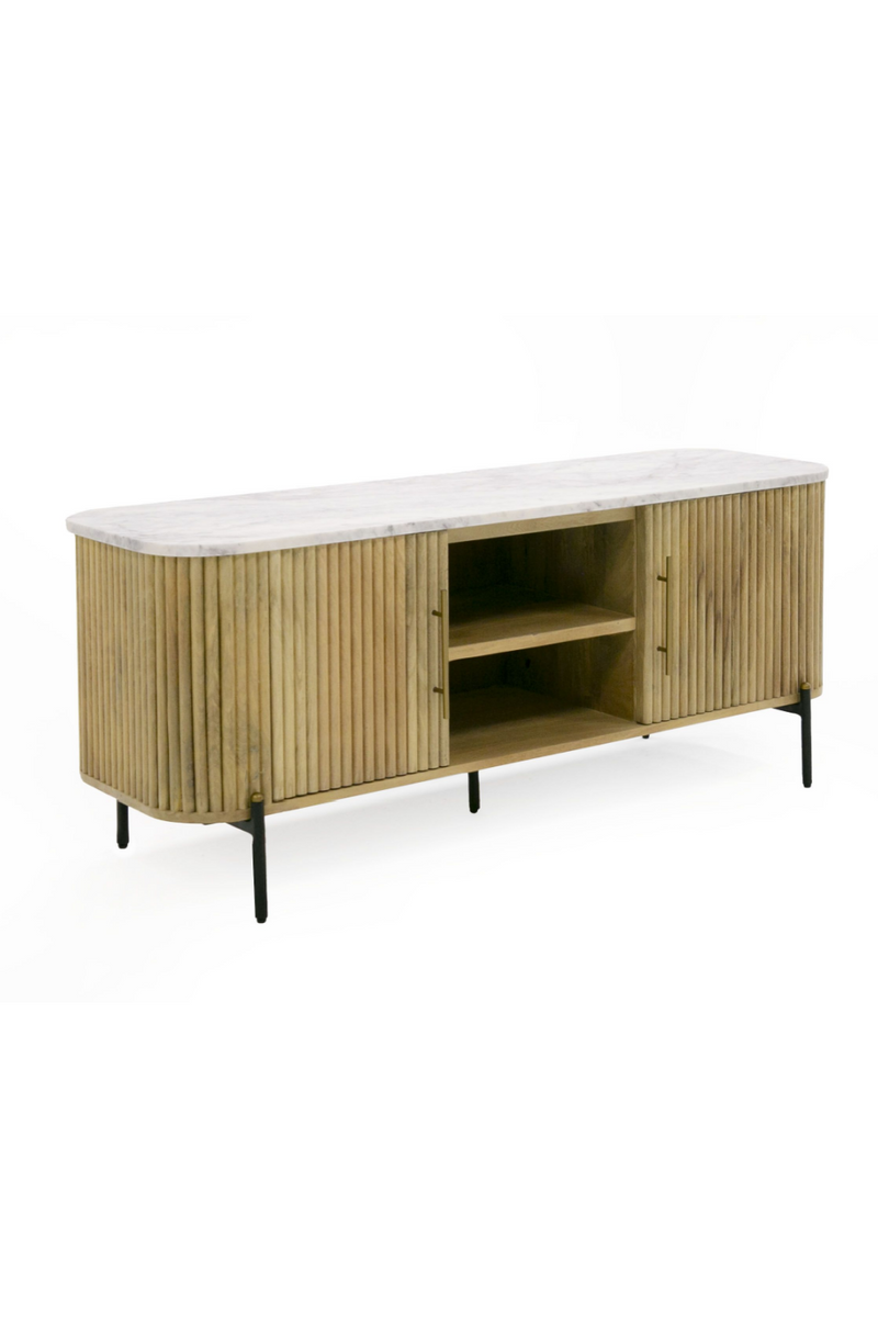 Fluted Mango Wood Media Unit | OROA Modern Cambridge | Oroatrade.com