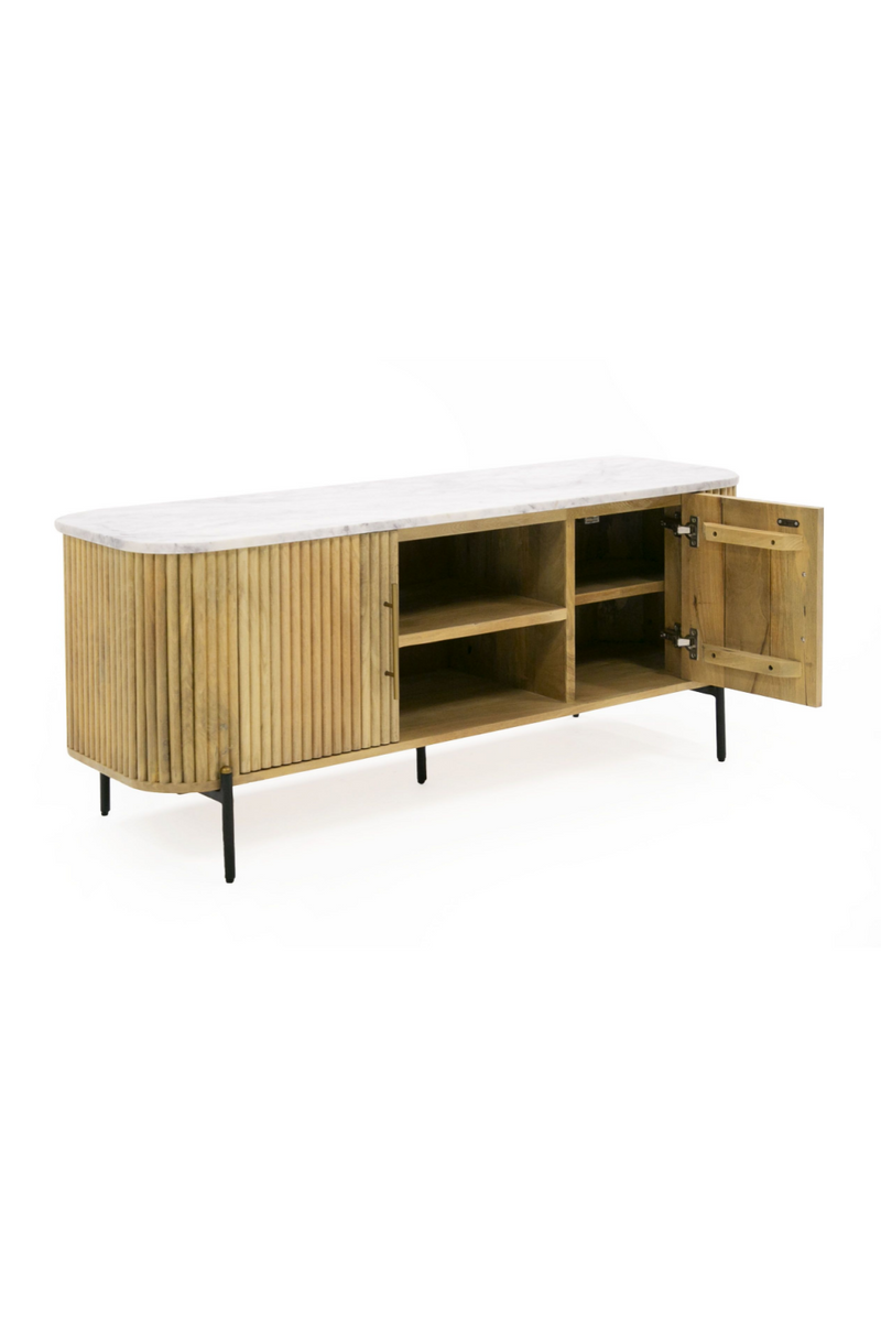 Fluted Mango Wood Media Unit | OROA Modern Cambridge | Oroatrade.com