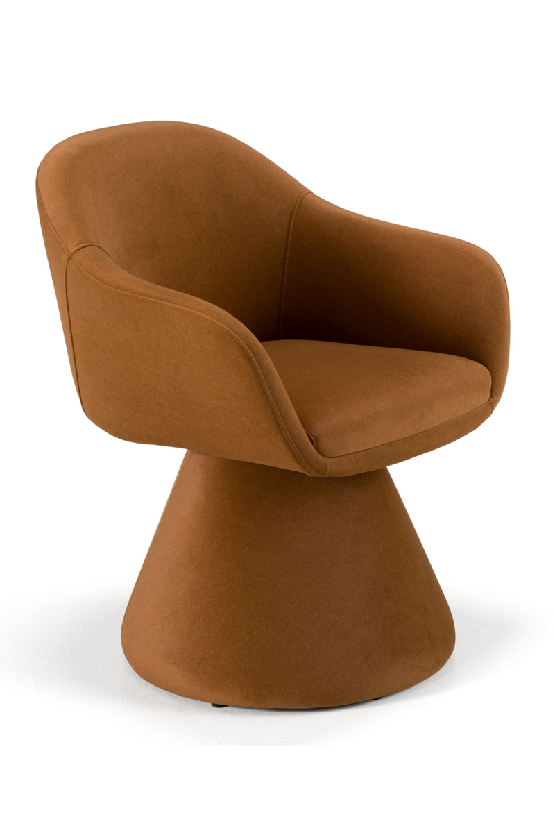 Brown Fabric Swivel Dining Chair | OROA Modern Risa | Oroatrade.com