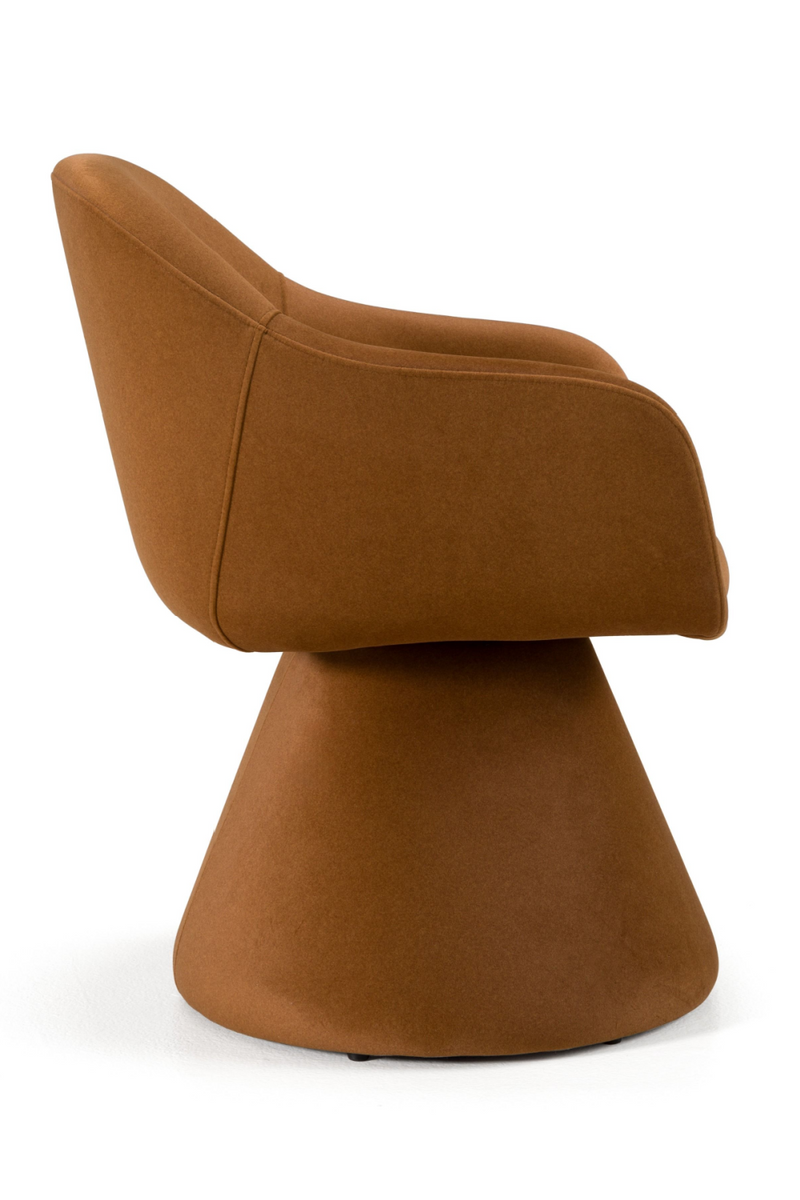 Brown Fabric Swivel Dining Chair | OROA Modern Risa | Oroatrade.com