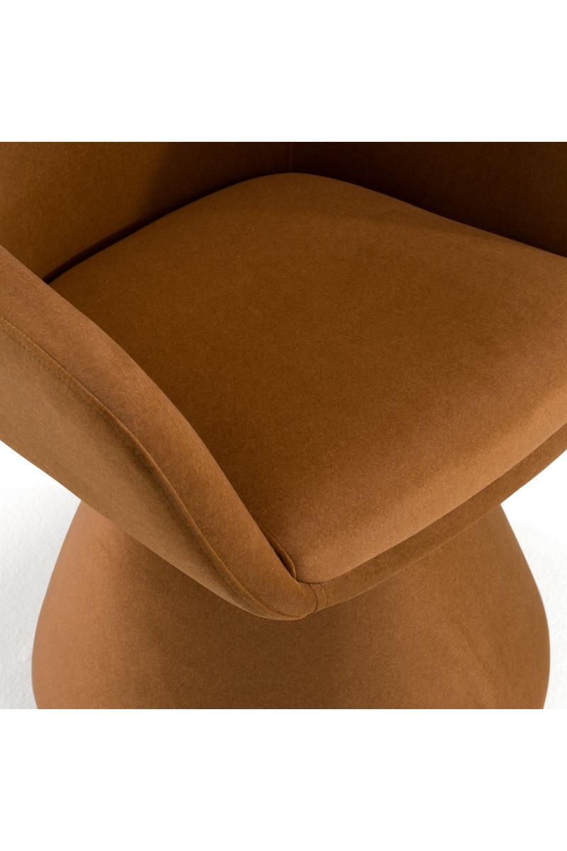 Brown Fabric Swivel Dining Chair | OROA Modern Risa | Oroatrade.com